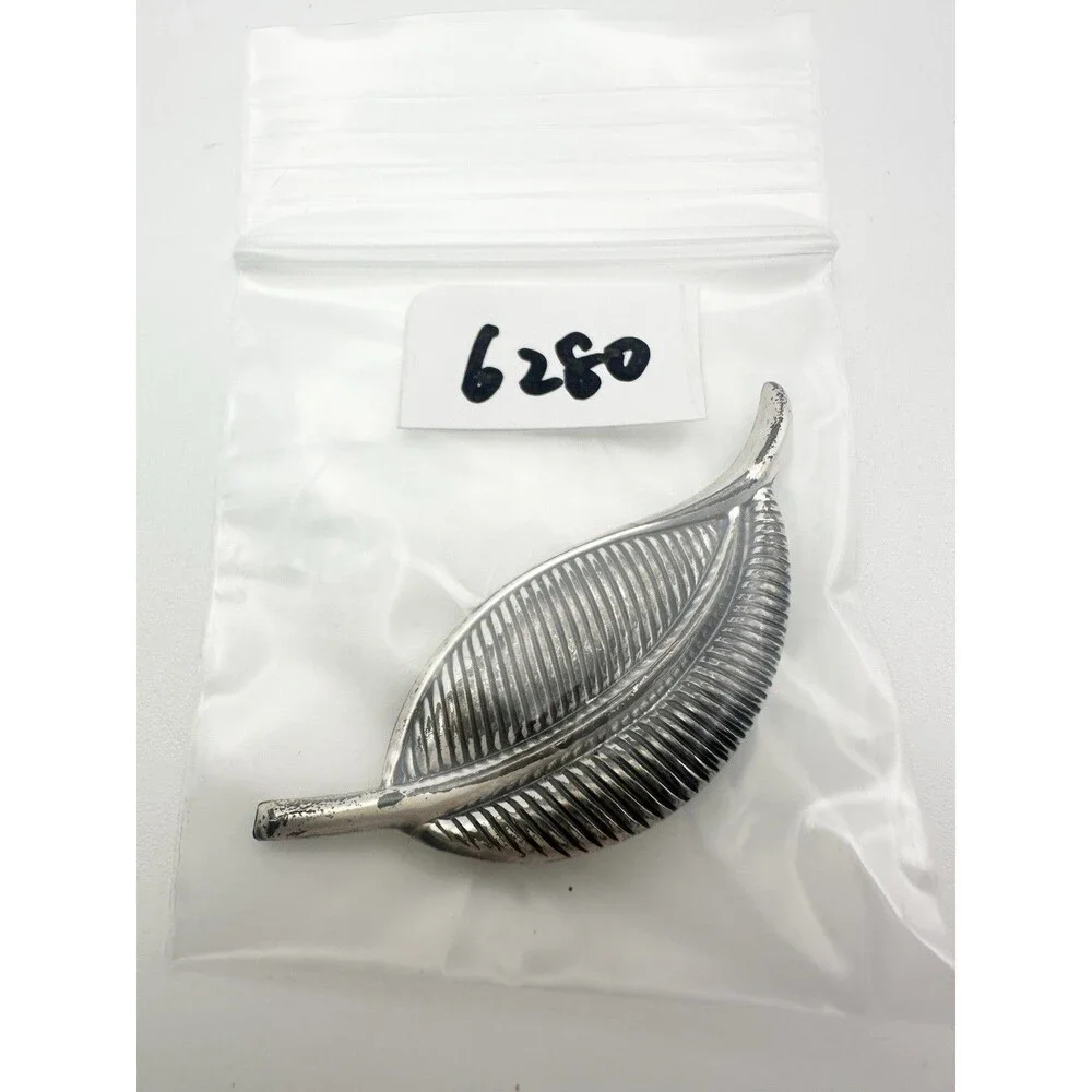 Vintage Jewelart Sterling Silver Leaf Pin Brooch